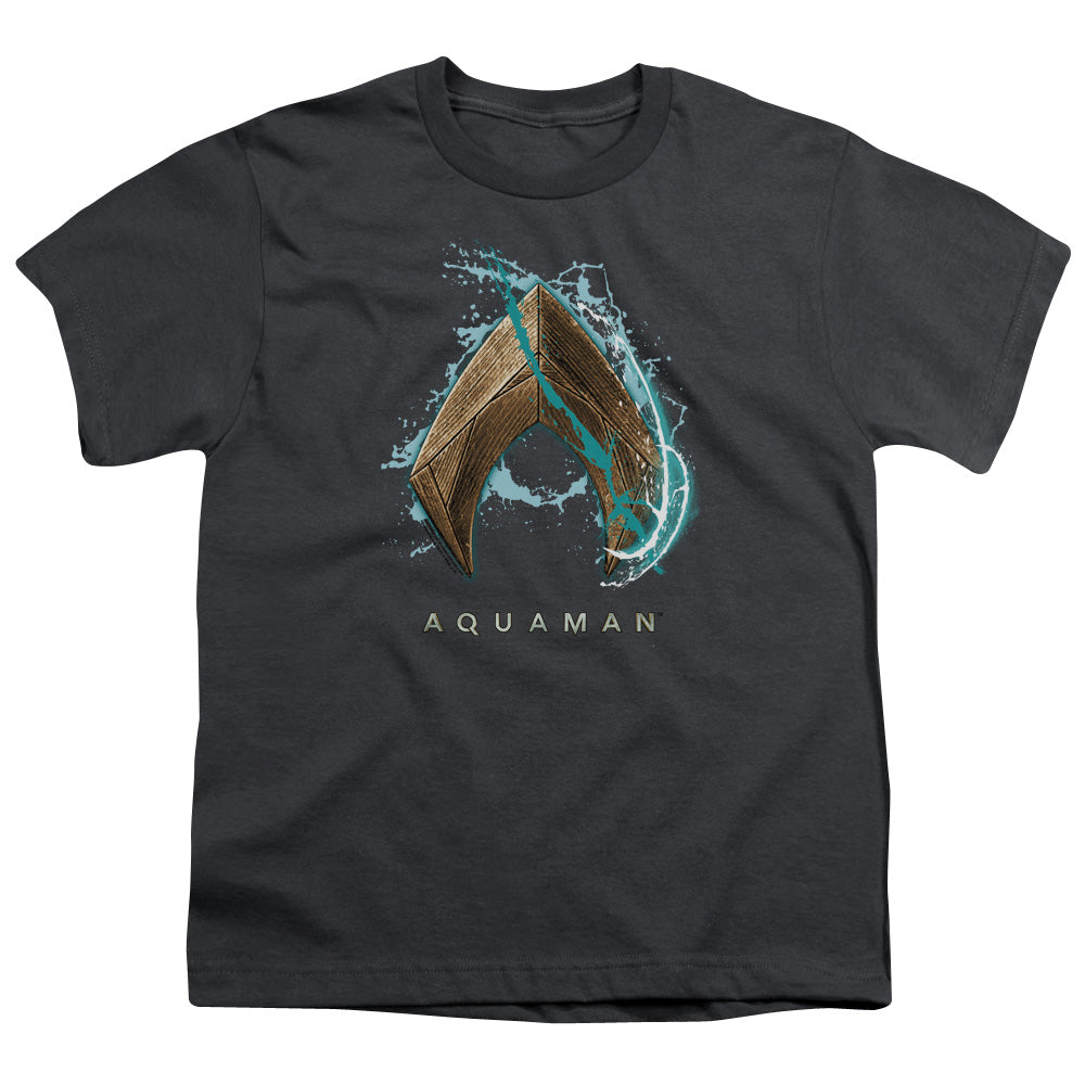 Aquaman Movie Water Shield Youth 18/1 100% Cotton Short-Sleeve T-Shirt