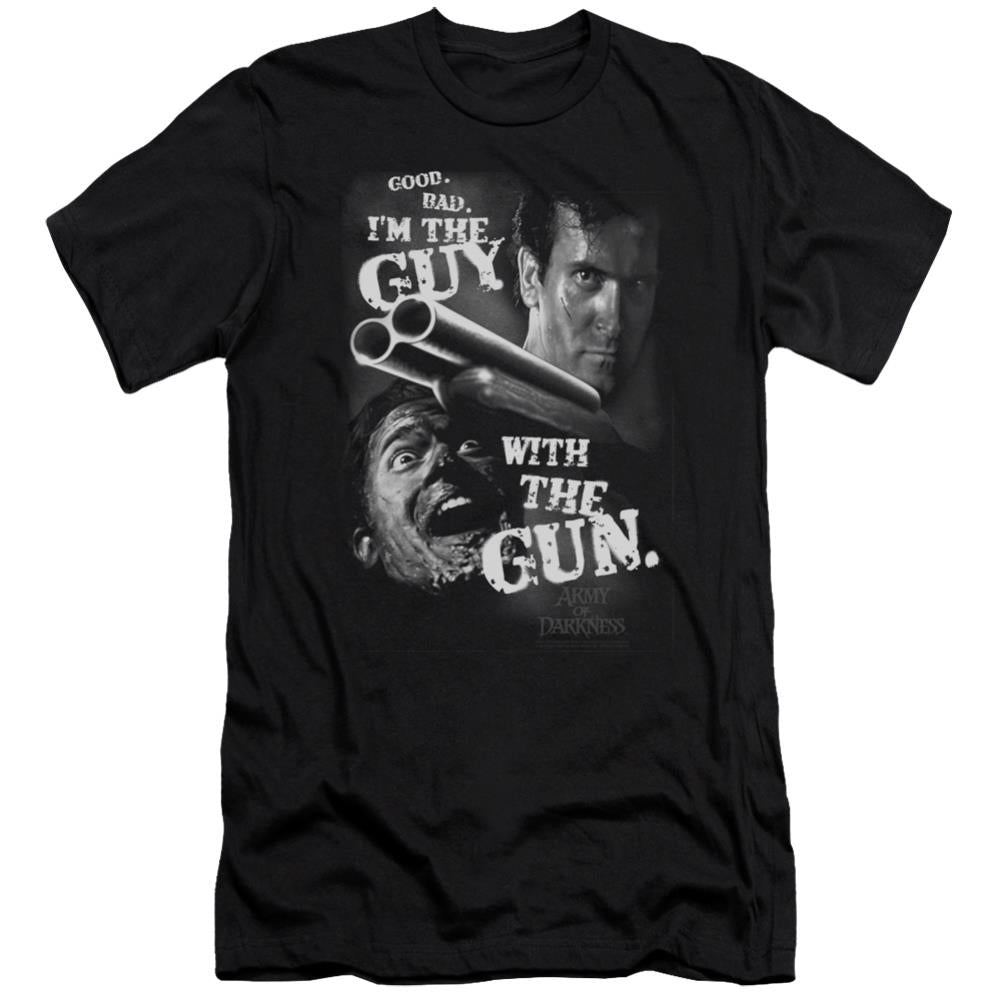 Army Of Darkness Guy With The Gun Men's Ultra-Soft 30/1 Cotton Slim Short-Sleeve T-Shirt