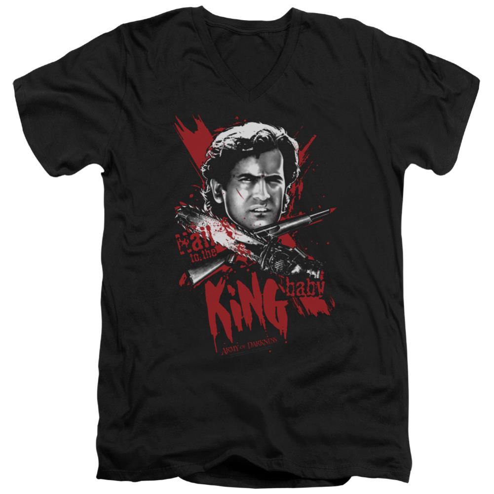 Army Of Darkness Hail To The King Men's 30/1 Cotton Slim V-Neck T-Shirt