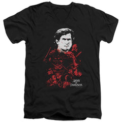 Army Of Darkness Pile Of Baddies Men's 30/1 Cotton Slim V-Neck T-Shirt