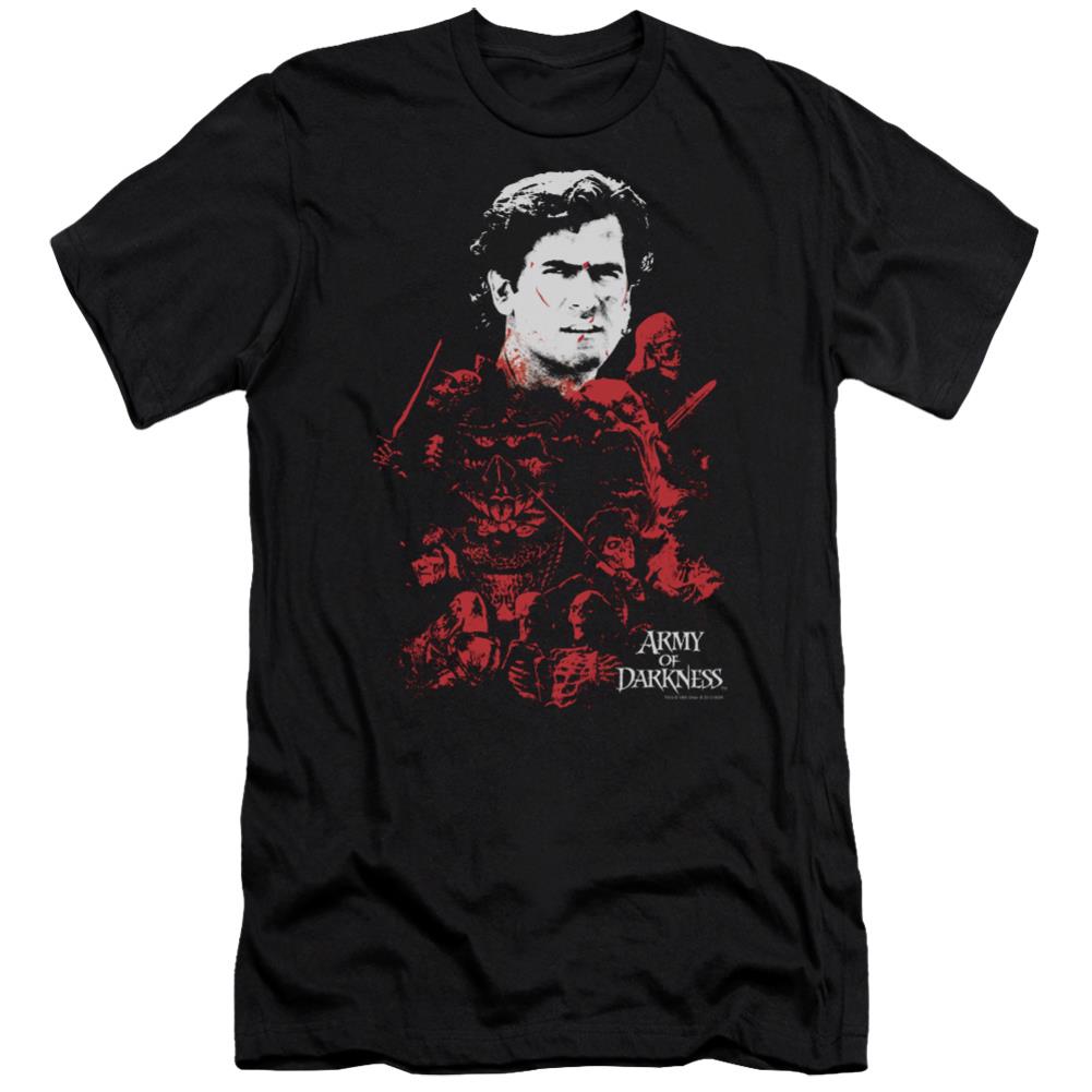 Army Of Darkness Pile Of Baddies Men's Ultra-Soft 30/1 Cotton Slim Short-Sleeve T-Shirt