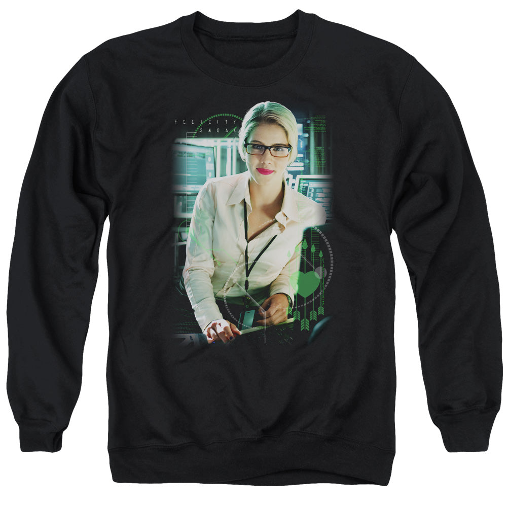 Arrow Felicity Smoak Men's Crewneck 50 50 Poly Long-Sleeve T-Shirt