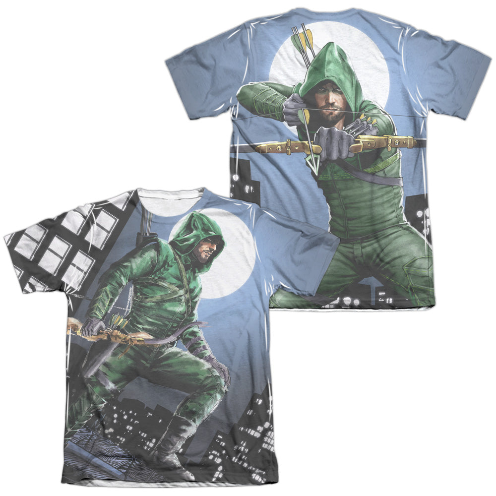 Arrow Night Watch (Front/Back Print) Men's Regular Fit Poly Cotton Short-Sleeve T-Shirt