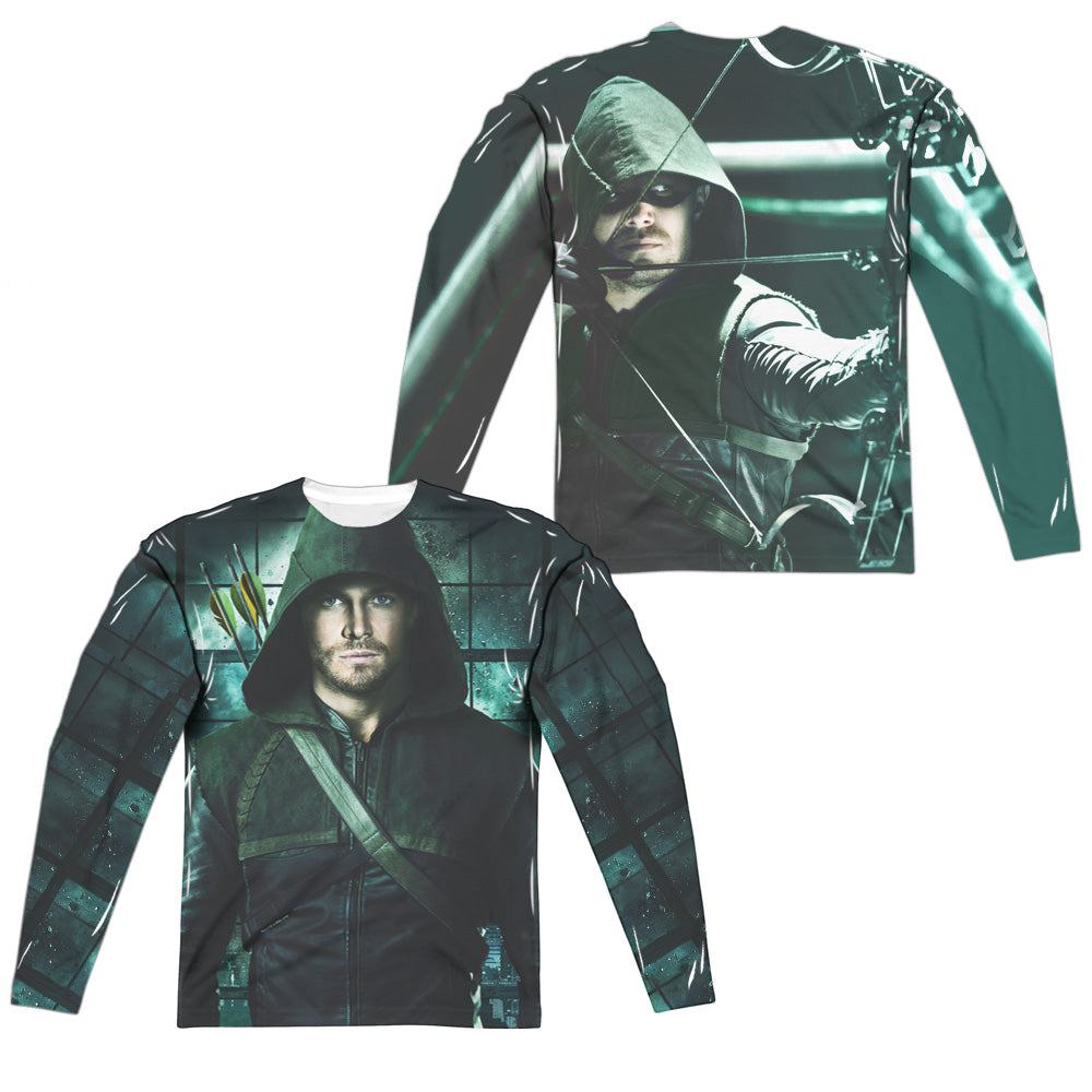 Arrow Two Sides (Front/Back Print) Men's Regular Fit Polyester Long-Sleeve T-Shirt