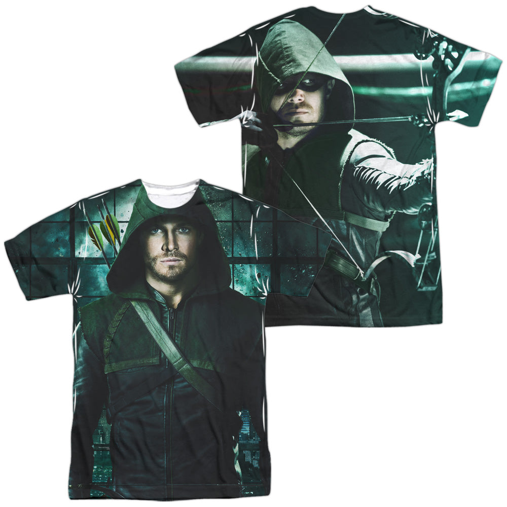 Arrow Two Sides (Front/Back Print) Men's Regular Fit Polyester Short-Sleeve T-Shirt