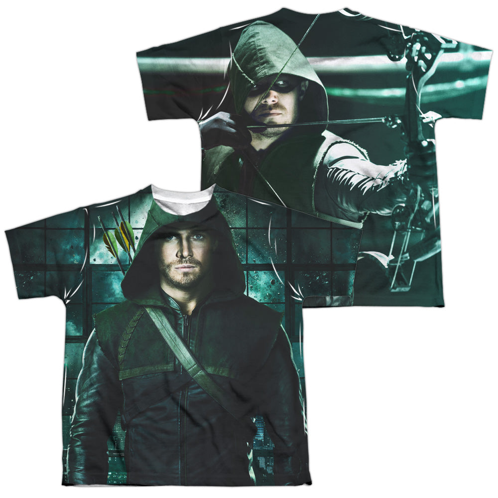 Arrow Two Sides (Front/Back Print) Youth Regular Fit Poly Short-Sleeve T-Shirt