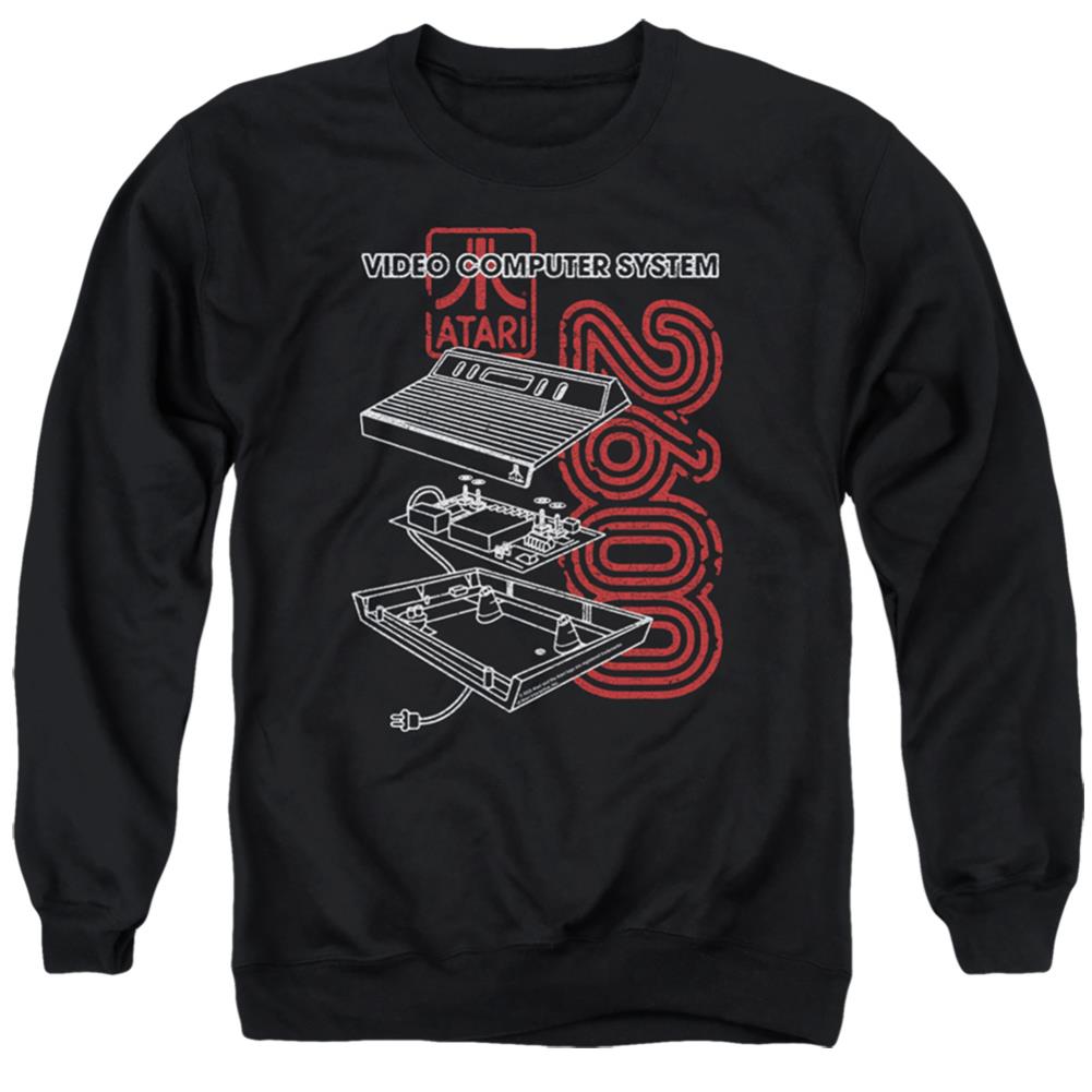 Atari 2600 Men's Crewneck 50 50 Poly Long-Sleeve T-Shirt