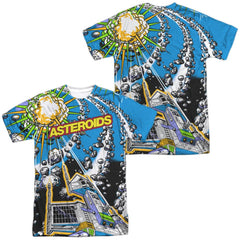 Atari Asteroids All Over (Front/Back Print) Men's Regular Fit Polyester Short-Sleeve T-Shirt