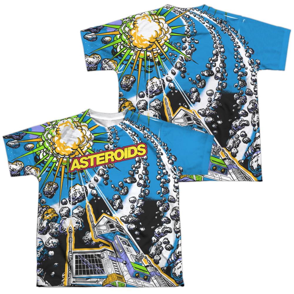 Atari Asteroids All Over (Front/Back Print) Youth Regular Fit Poly Short-Sleeve T-Shirt