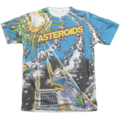Atari Asteroids All Over Men's Regular Fit Poly Cotton Short-Sleeve T-Shirt