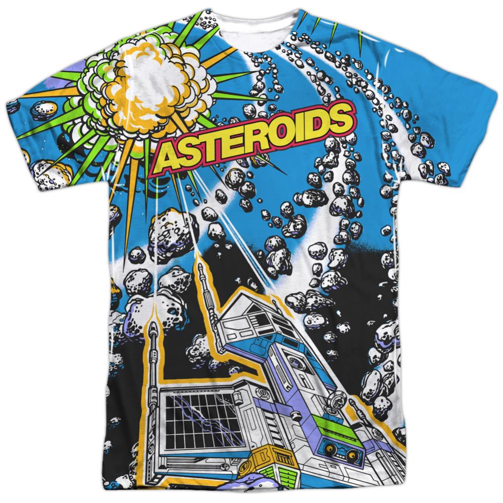 Atari Asteroids All Over Men's Regular Fit Polyester Short-Sleeve T-Shirt