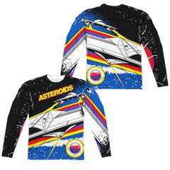 Atari Asteroids Arcade (Front/Back Print) Men's Regular Fit Polyester Long-Sleeve T-Shirt