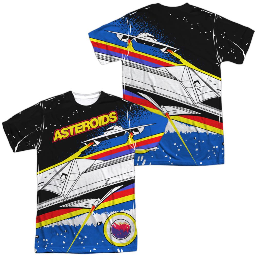 Atari Asteroids Arcade (Front/Back Print) Men's Regular Fit Polyester Short-Sleeve T-Shirt