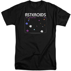 Atari Asteroids Screen Men's 18/1 Tall Cotton Short-Sleeve T-Shirt