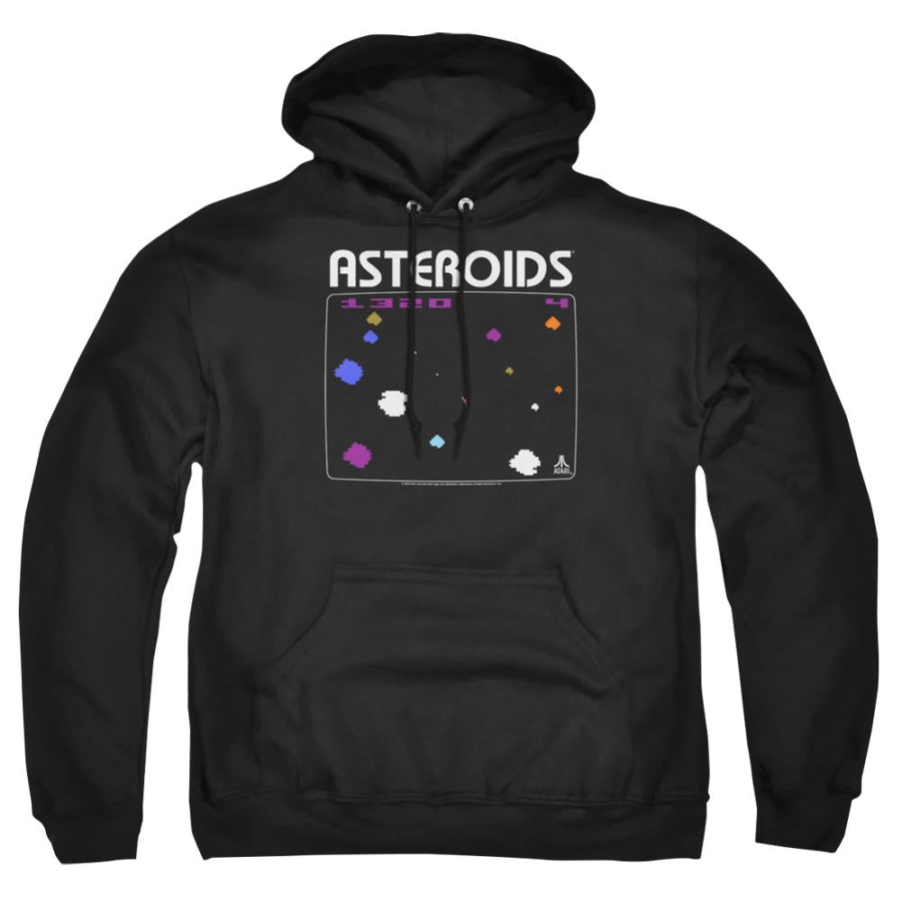 Atari Asteroids Screen Men's Pull-Over 75 25 Poly Hoodie
