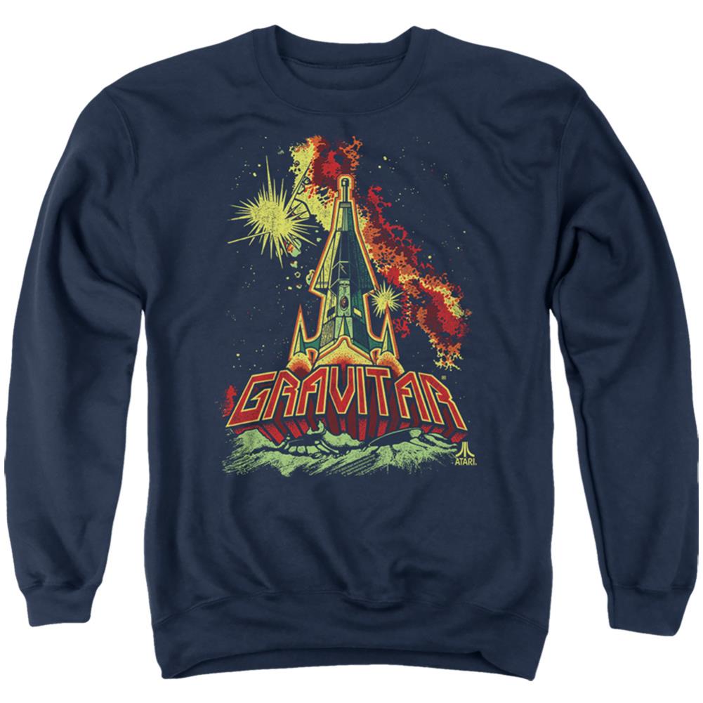 Atari Blast Off Men's Crewneck 50 50 Poly Long-Sleeve T-Shirt