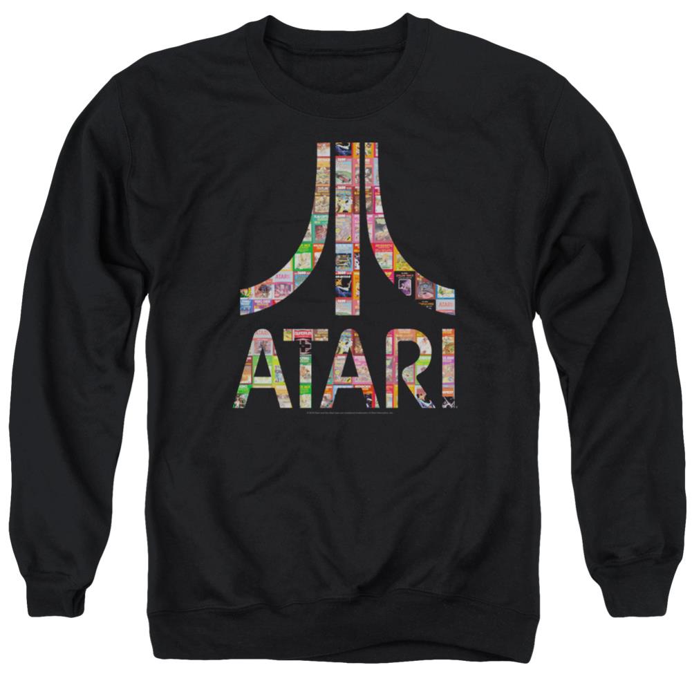 Atari Box Art Men's Crewneck 50 50 Poly Long-Sleeve T-Shirt