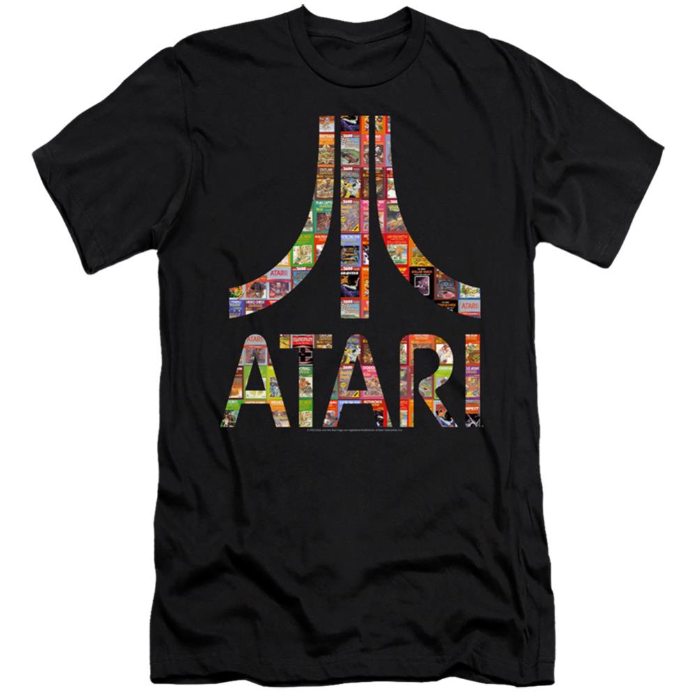 Atari Box Art Men's Ultra-Soft 30/1 Cotton Slim Short-Sleeve T-Shirt