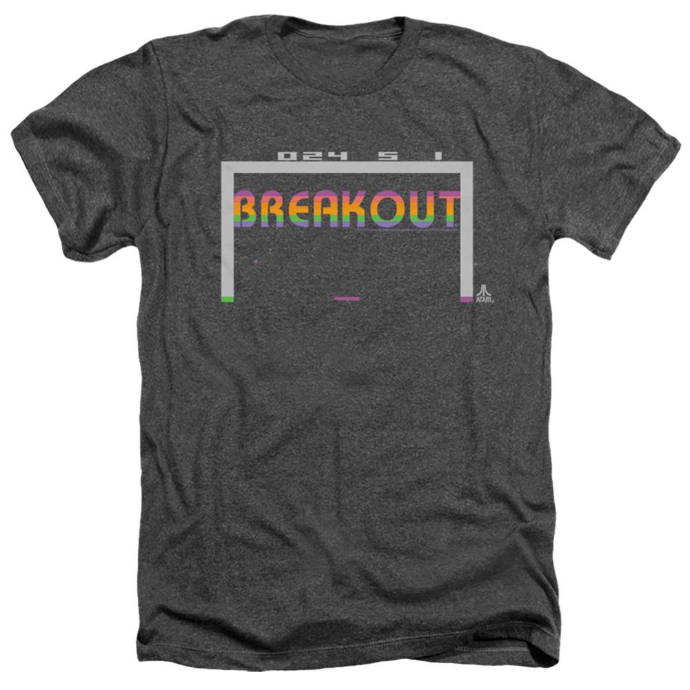 Atari Breakout 2600 Men's 30/1 Heather 60 40 Poly Short-Sleeve T-Shirt