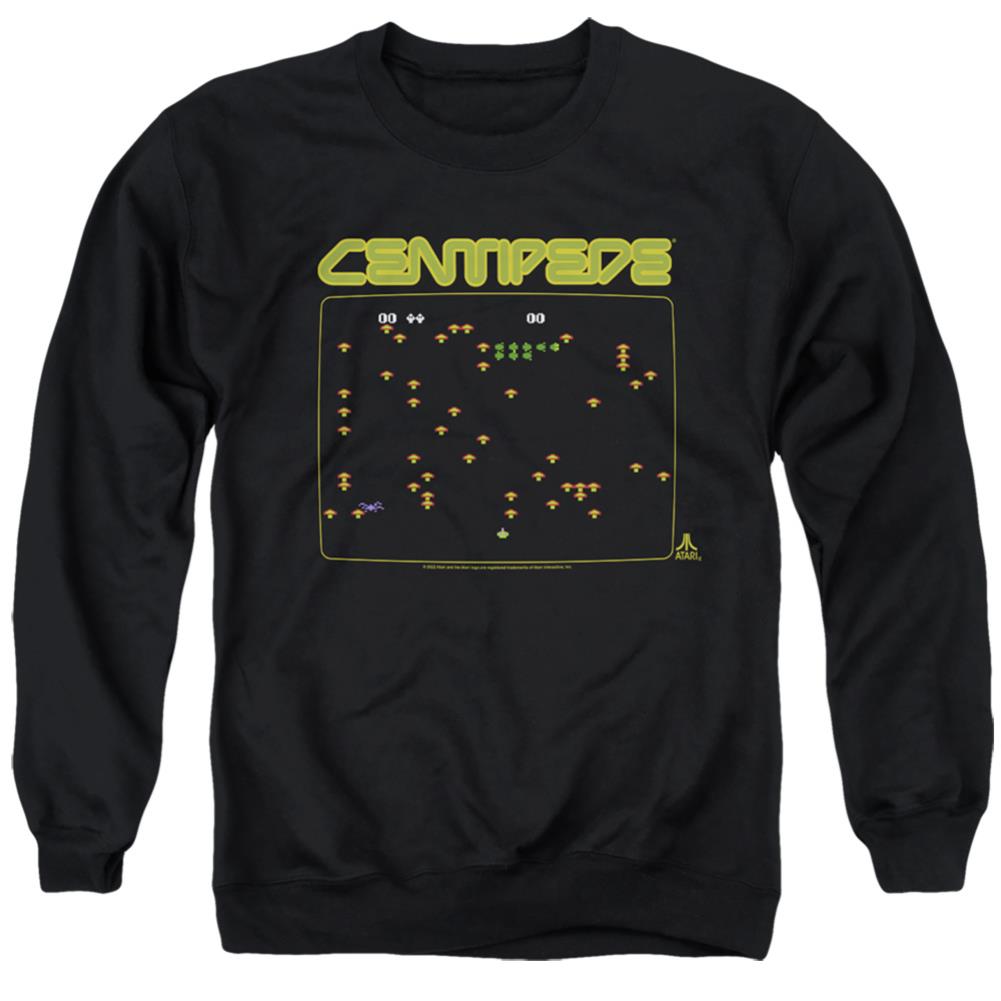 Atari Centipede Screen Men's Crewneck 50 50 Poly Long-Sleeve T-Shirt