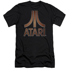 Atari Classic Wood Emblem Men's Ultra-Soft 30/1 Cotton Slim Short-Sleeve T-Shirt