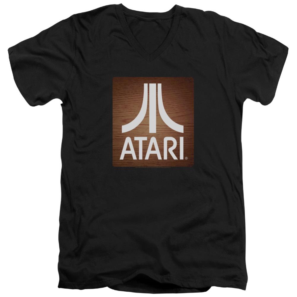 Atari Classic Wood Square Men's 30/1 Cotton Slim V-Neck T-Shirt