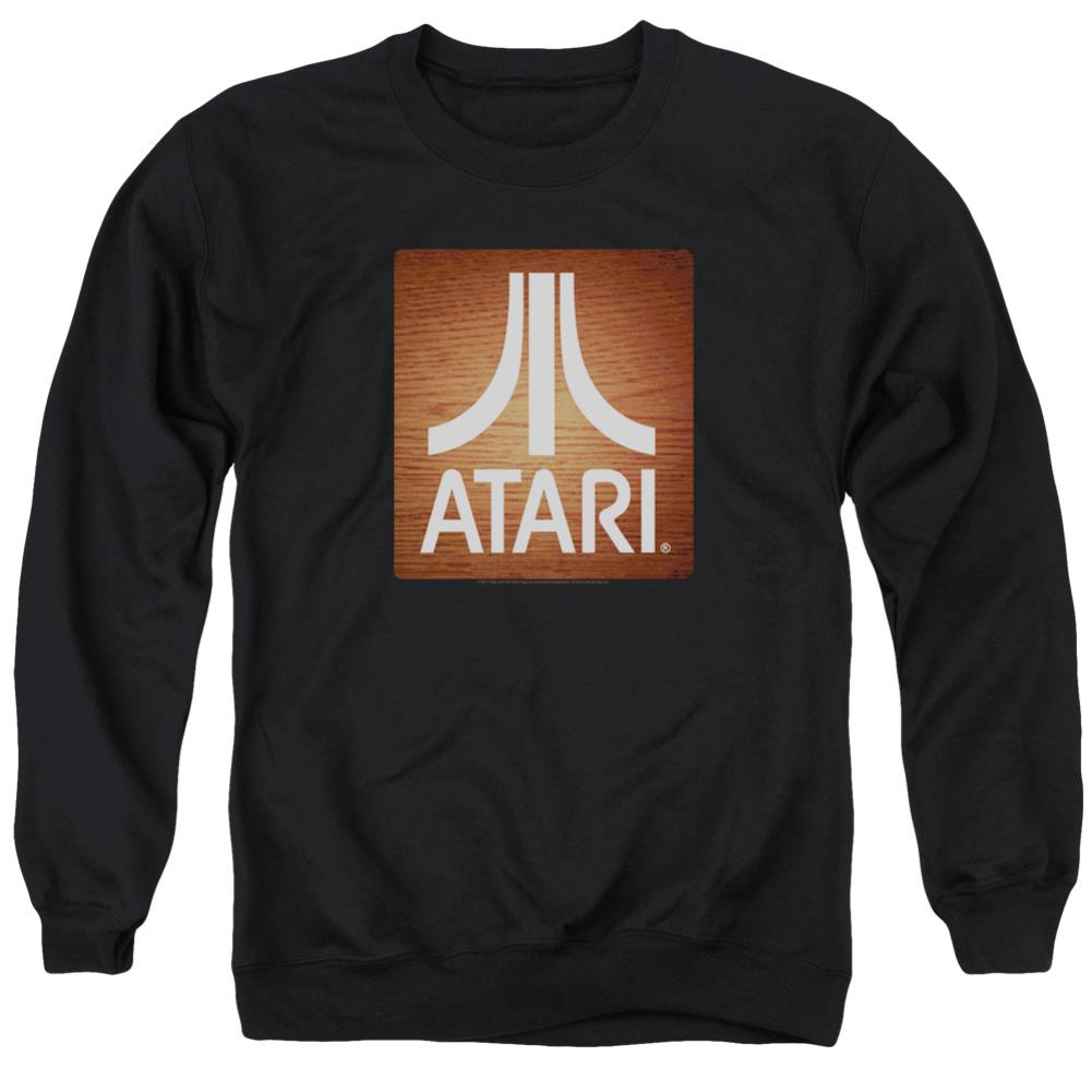 Atari Classic Wood Square Men's Crewneck 50 50 Poly Long-Sleeve T-Shirt