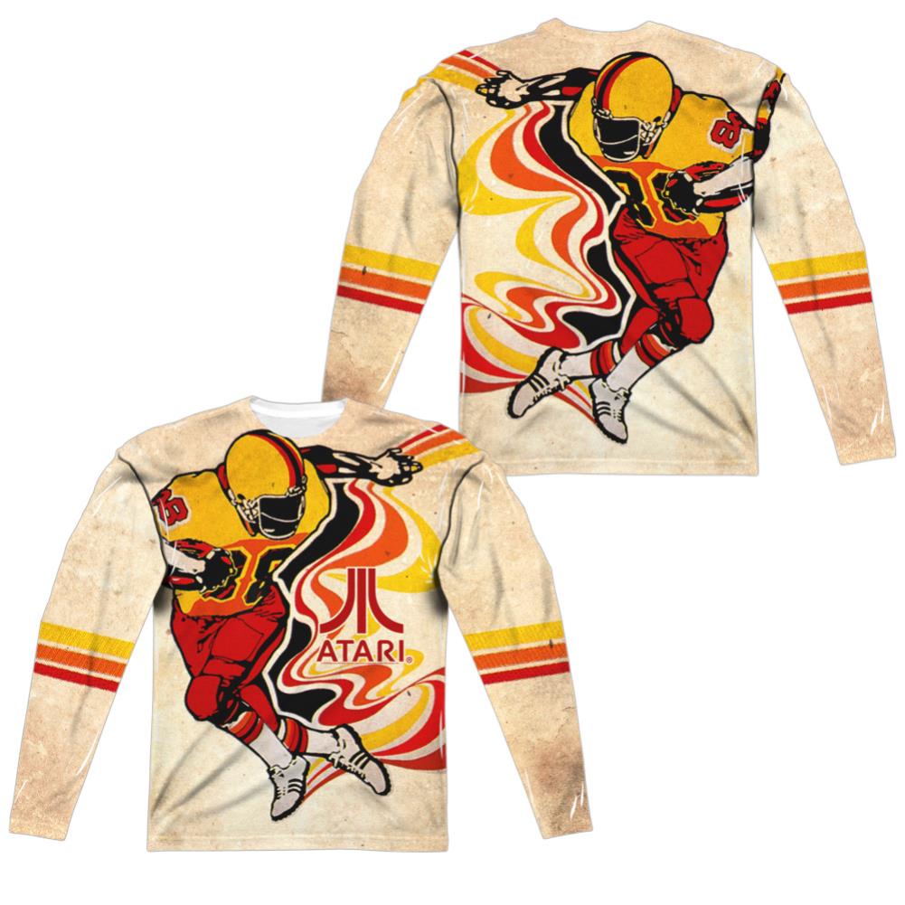 Atari Football (Front/Back Print) Men's Regular Fit Polyester Long-Sleeve T-Shirt