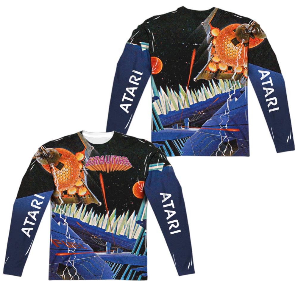Atari Gravitar (Front/Back Print) Men's Regular Fit Polyester Long-Sleeve T-Shirt
