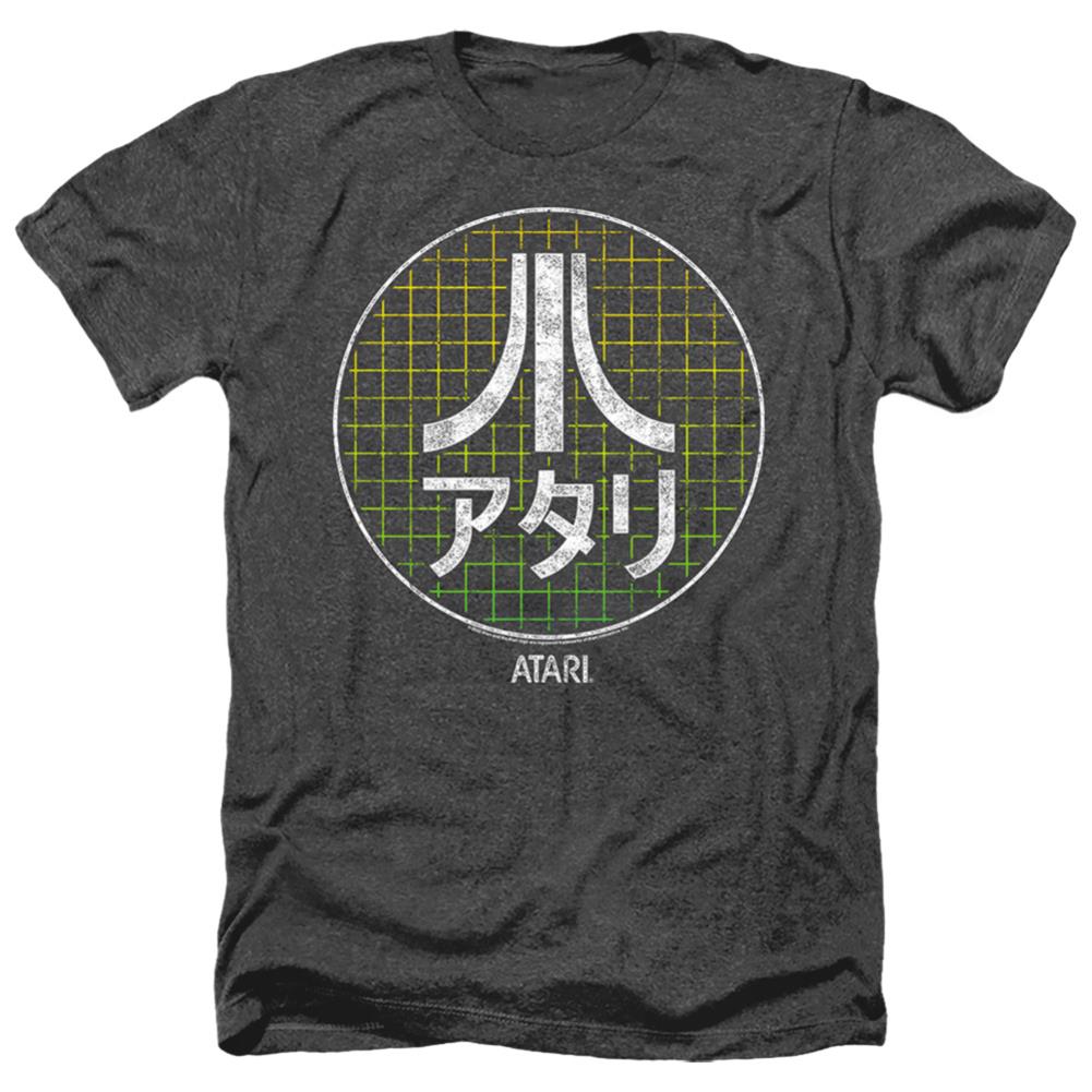 Atari Japanese Grid Men's 30/1 Heather 60 40 Poly Short-Sleeve T-Shirt