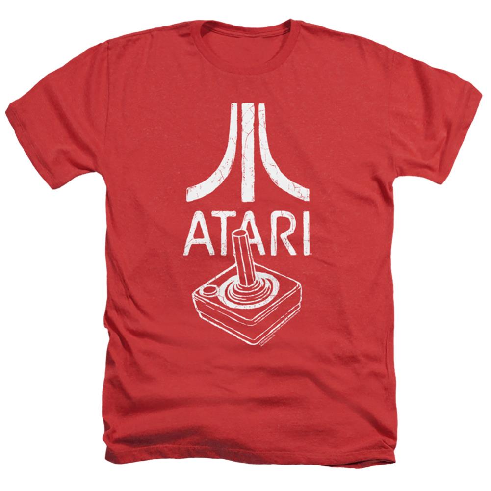 Atari Joystick Logo Men's 30/1 Heather 60 40 Poly Short-Sleeve T-Shirt