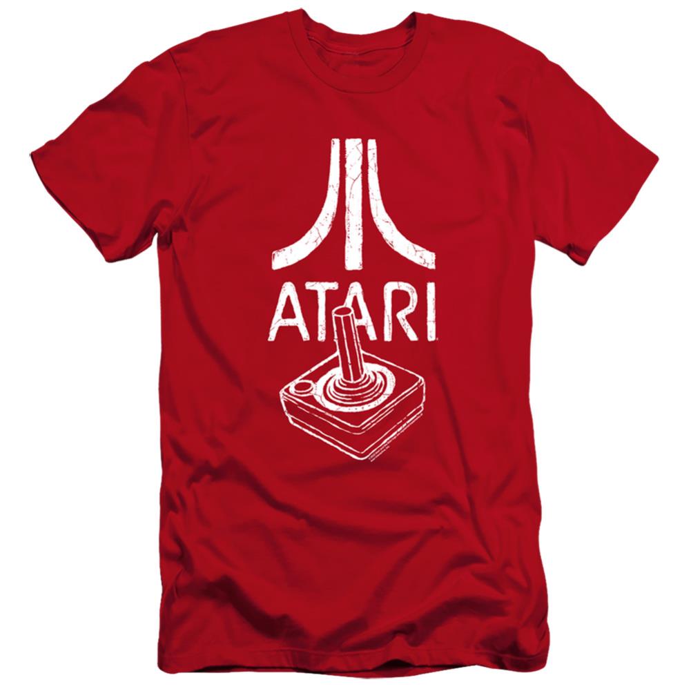 Atari Joystick Logo Men's Ultra-Soft 30/1 Cotton Slim Short-Sleeve T-Shirt