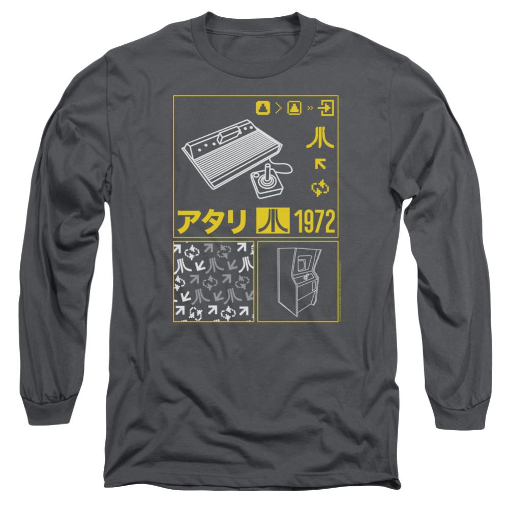 Atari Kanji Squares Men's 18/1 Cotton Long-Sleeve T-Shirt