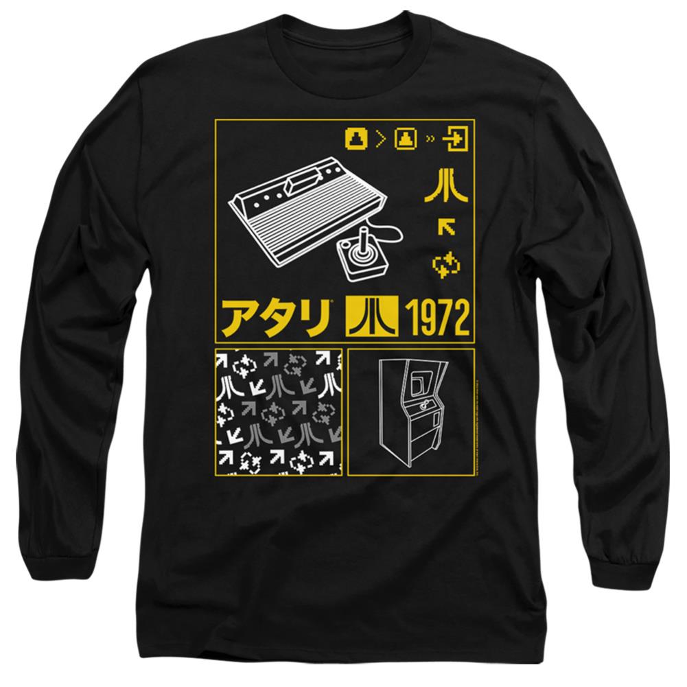 Atari Kanji Squares Men's 18/1 Cotton Long-Sleeve T-Shirt