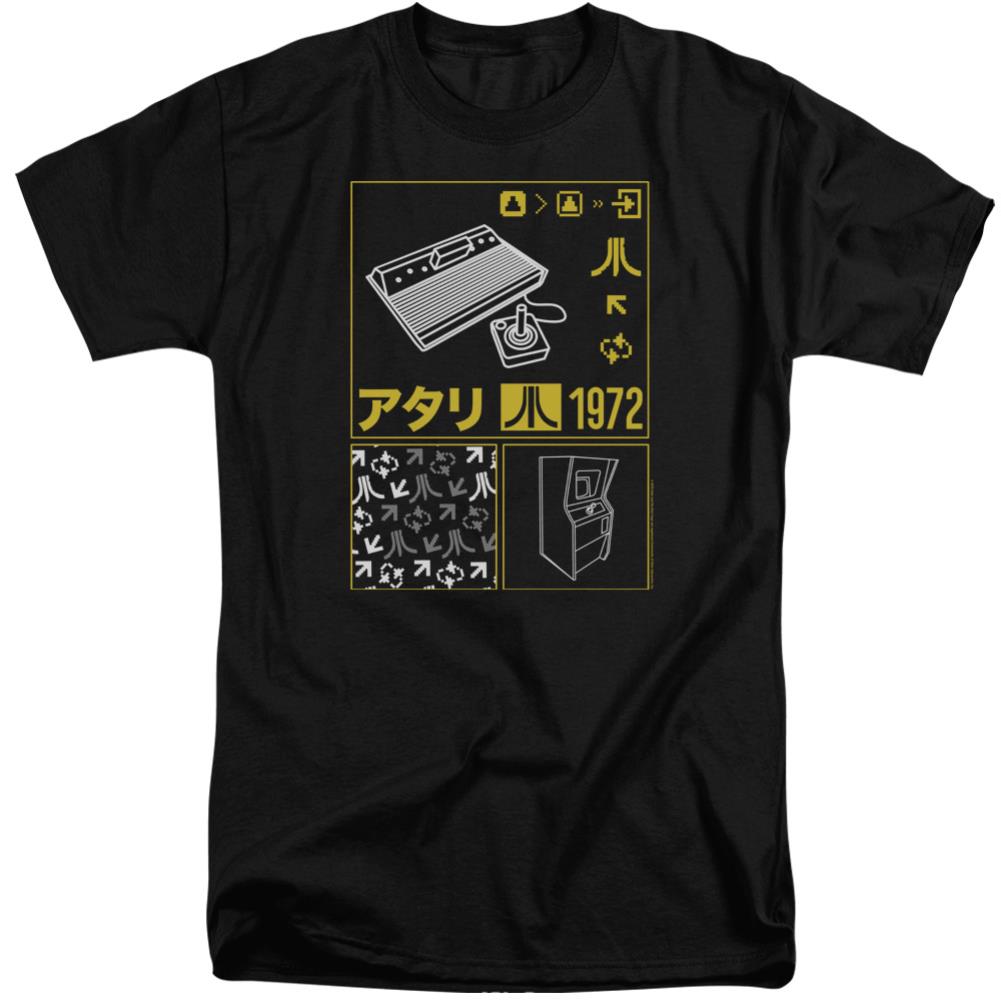 Atari Kanji Squares Men's 18/1 Tall Cotton Short-Sleeve T-Shirt