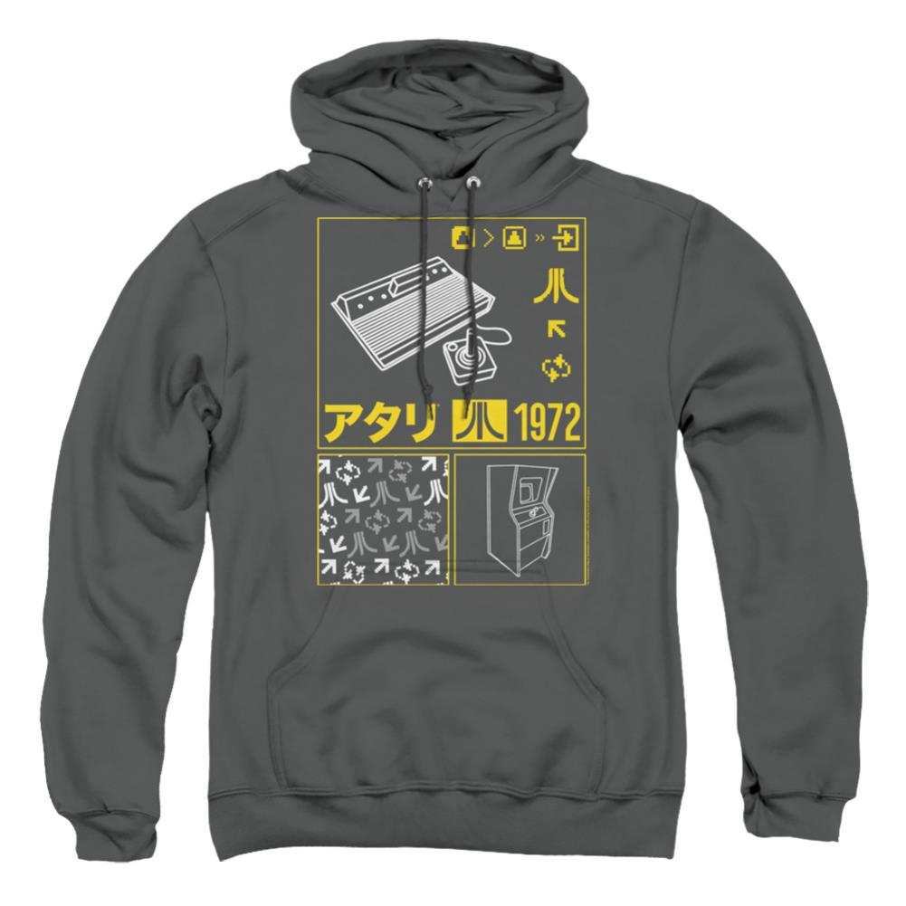 Atari Kanji Squares Men's Pull-Over 75 25 Poly Hoodie