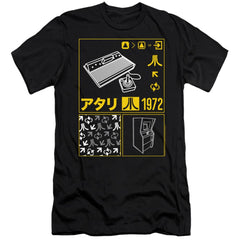 Atari Kanji Squares Men's Ultra-Soft 30/1 Cotton Slim Short-Sleeve T-Shirt