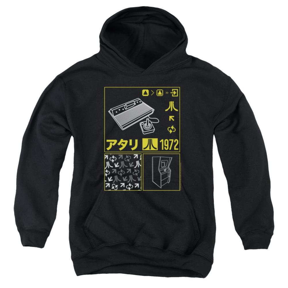 Atari Kanji Squares Youth Cotton Poly Pull-Over Hoodie