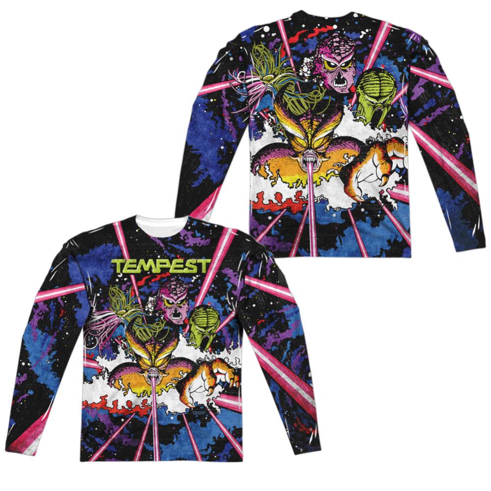 Atari Key Art (Front/Back Print) Men's Regular Fit Polyester Long-Sleeve T-Shirt