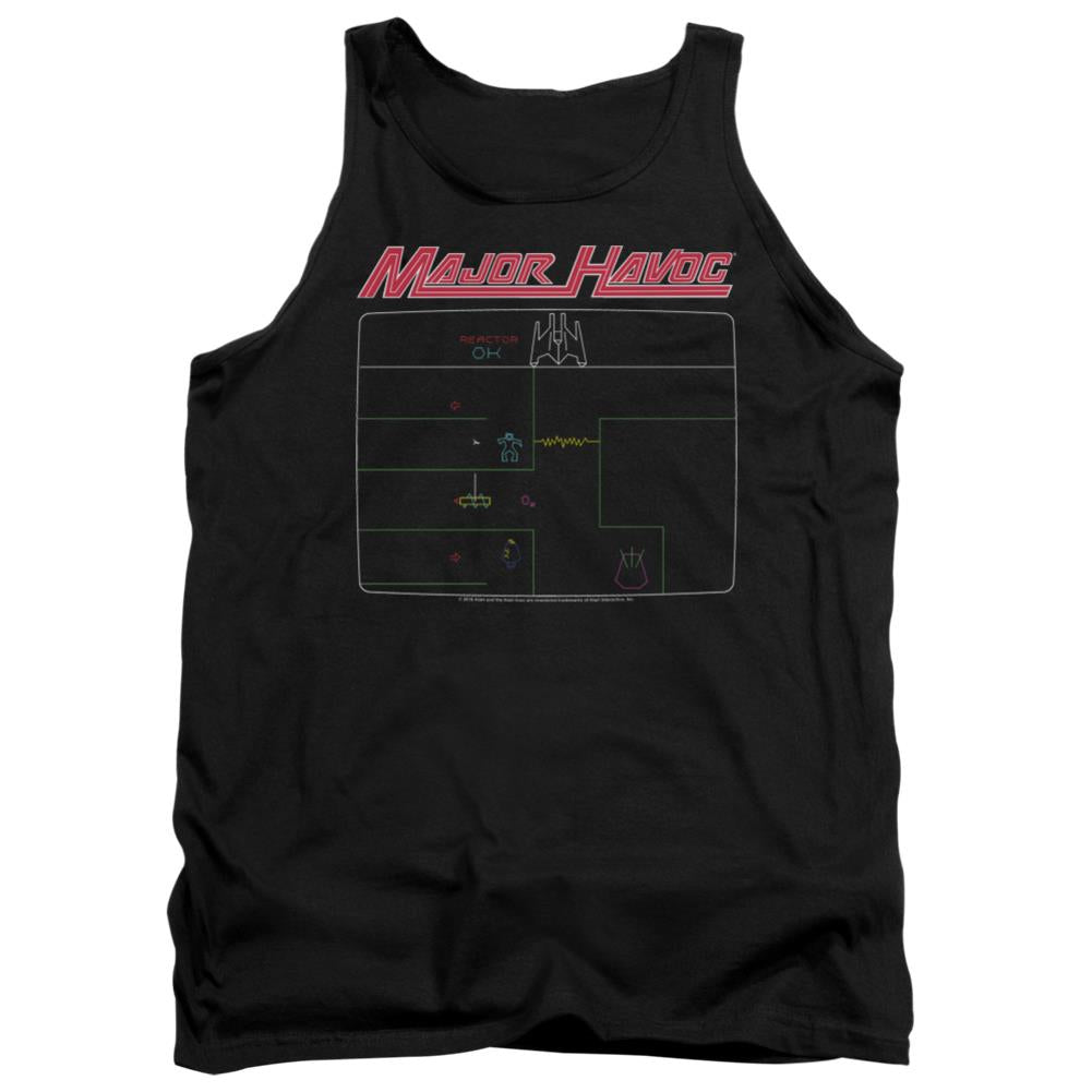 Atari Major Havoc Screen Men's 18/1 Cotton Tank Top