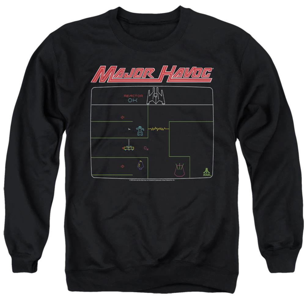 Atari Major Havoc Screen Men's Crewneck 50 50 Poly Long-Sleeve T-Shirt