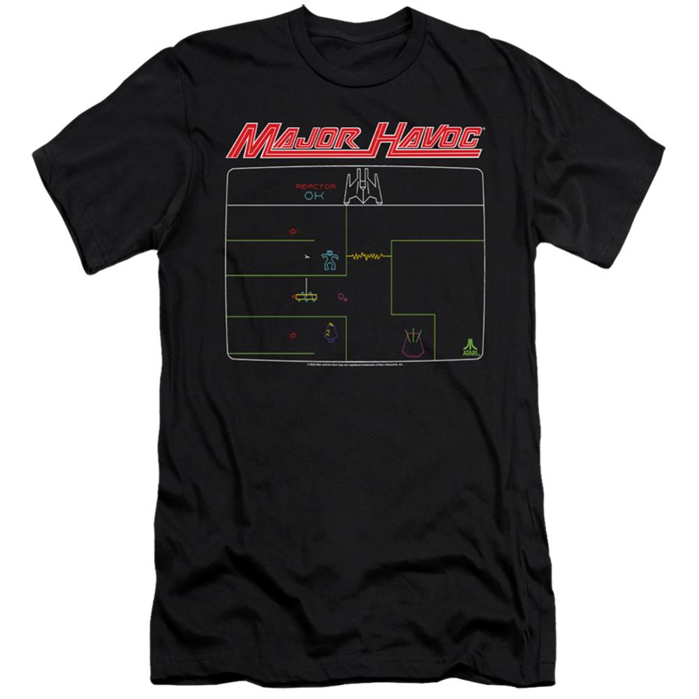 Atari Major Havoc Screen Men's Ultra-Soft 30/1 Cotton Slim Short-Sleeve T-Shirt