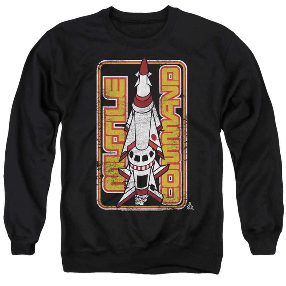 Atari Missile Men's Crewneck 50 50 Poly Long-Sleeve T-Shirt