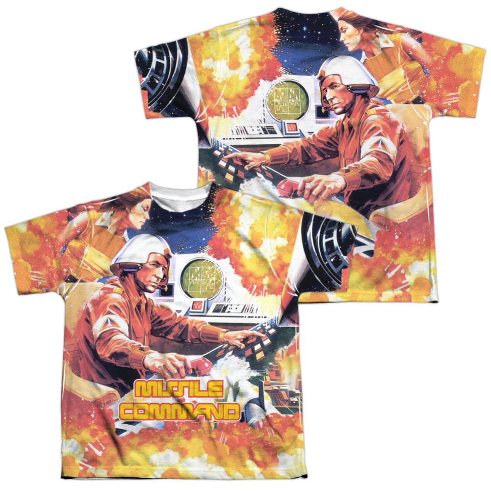 Atari Missle Commander (Front/Back Print) Youth Regular Fit Poly Short-Sleeve T-Shirt