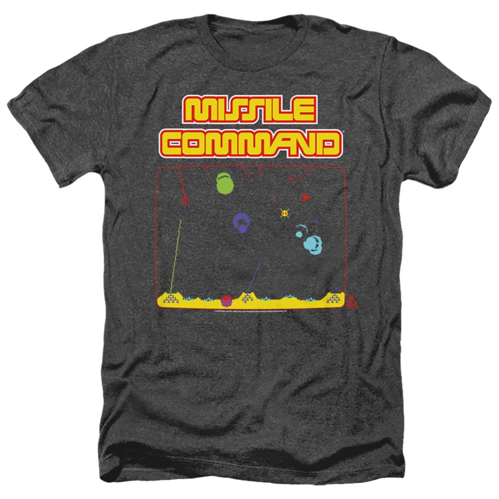 Atari Missle Screen Men's 30/1 Heather 60 40 Poly Short-Sleeve T-Shirt