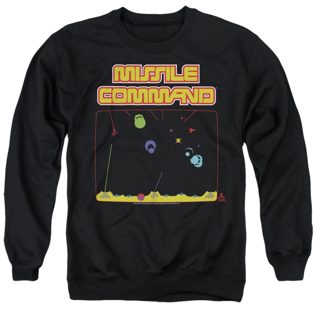 Atari Missle Screen Men's Crewneck 50 50 Poly Long-Sleeve T-Shirt