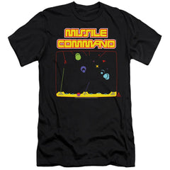 Atari Missle Screen Men's Ultra-Soft 30/1 Cotton Slim Short-Sleeve T-Shirt
