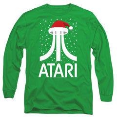 Atari Pixel Santa Hat Men's 18/1 Cotton Long-Sleeve T-Shirt