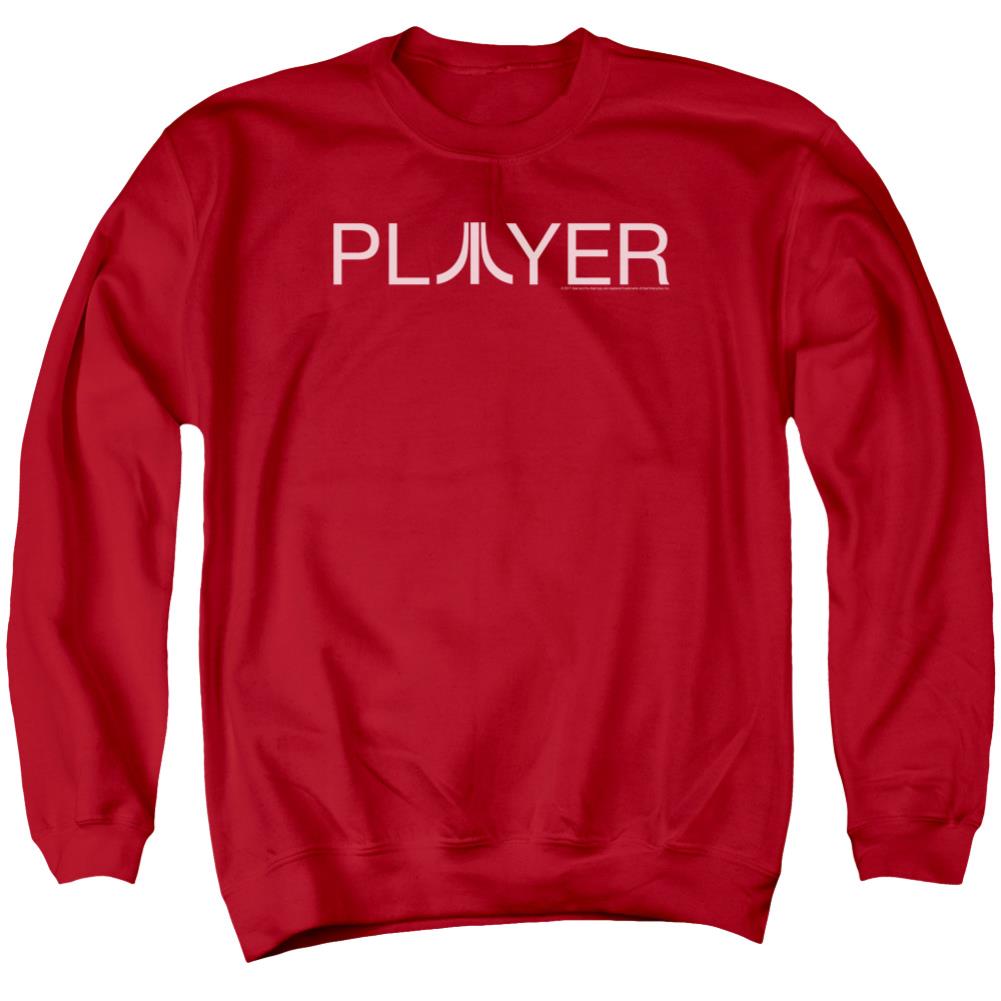 Atari Player Men's Crewneck 50 50 Poly Long-Sleeve T-Shirt