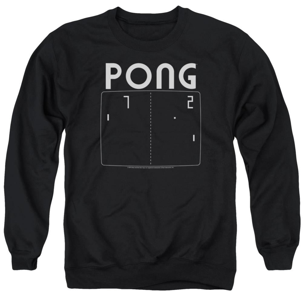 Atari Pong Screen Men's Crewneck 50 50 Poly Long-Sleeve T-Shirt